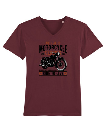 Ride to Live Classic Motorcycle Burgundy