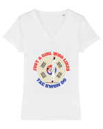 Taekwondo Tricou mânecă scurtă guler V Damă Evoker