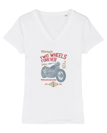 Two Wheels Forever Bobber White