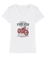 Forever Two Wheel Motorcycle Tricou mânecă scurtă guler V Damă Evoker