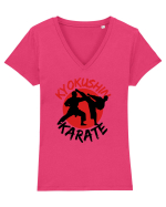 Kyokushin Karate  Tricou mânecă scurtă guler V Damă Evoker