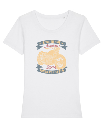 Born to Ride American Legend Motorcycle White