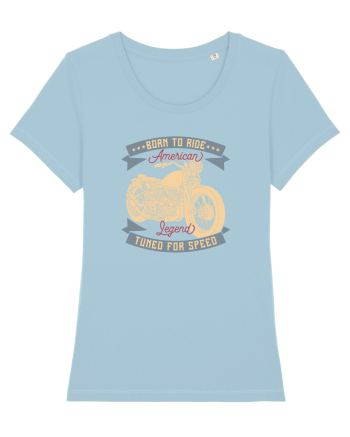 Born to Ride American Legend Motorcycle Sky Blue