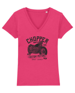 Chopper Custom Motors Tricou mânecă scurtă guler V Damă Evoker