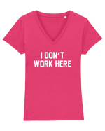 I don't work here Tricou mânecă scurtă guler V Damă Evoker
