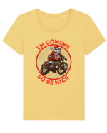 Biker Santa Tricou mânecă scurtă guler larg fitted Damă Expresser