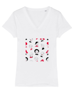 Girl Power Tricou mânecă scurtă guler V Damă Evoker