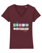 Happy Birthday ! Tricou mânecă scurtă guler V Damă Evoker