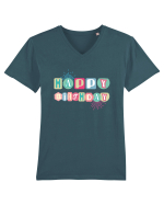 Happy Birthday ! Tricou mânecă scurtă guler V Bărbat Presenter