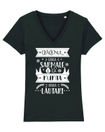 Craciunul fara sarmale v2 - alb Tricou mânecă scurtă guler V Damă Evoker