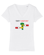 Ținem „legătura”... de Crăciun Tricou mânecă scurtă guler V Damă Evoker