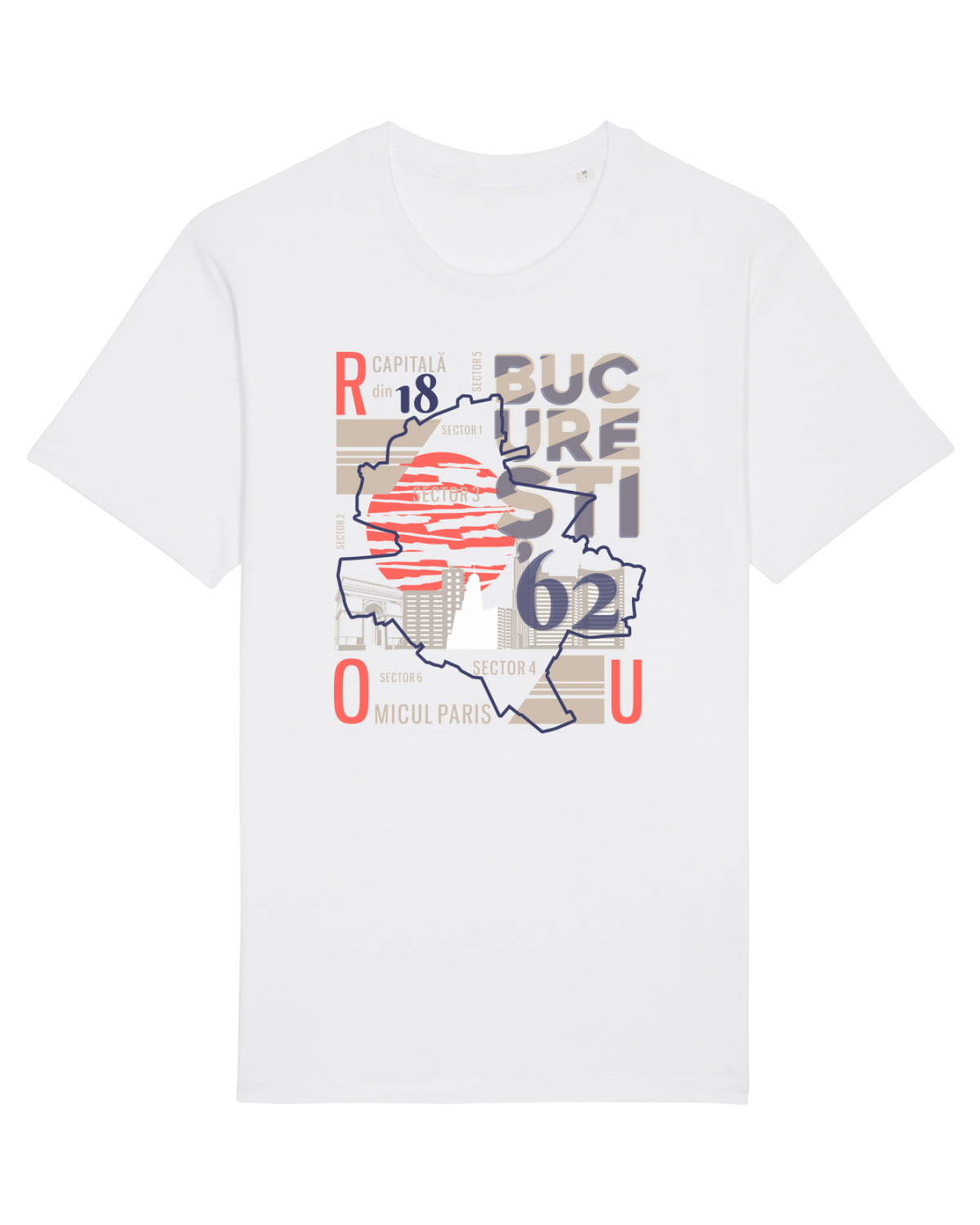 Tricou mânecă scurtă Unisex Rocker White
