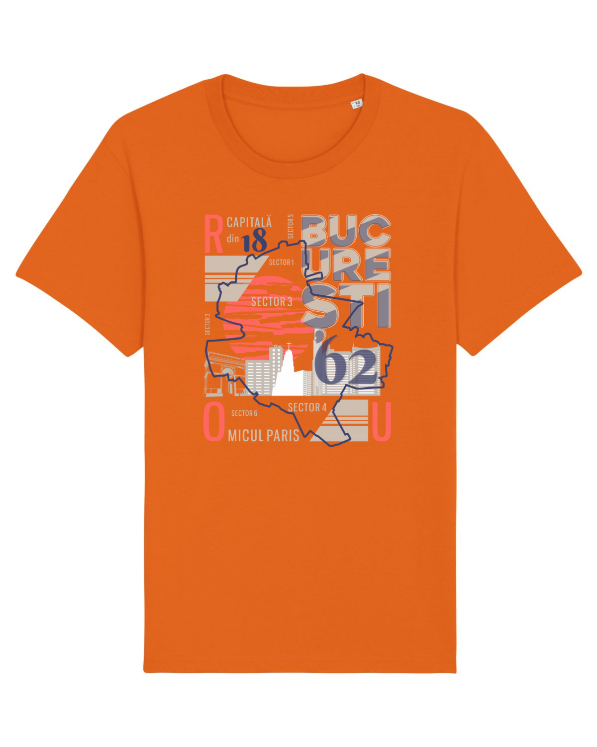 Tricou mânecă scurtă Unisex Rocker Bright Orange