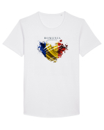 România Tricou mânecă scurtă guler larg Bărbat Skater