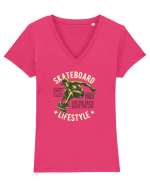 Skateboard Lifestyle Tricou mânecă scurtă guler V Damă Evoker
