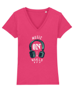 Music On, World Off Tricou mânecă scurtă guler V Damă Evoker