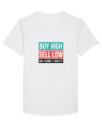 Buy High Sell Low (textbox) Tricou mânecă scurtă guler larg Bărbat Skater