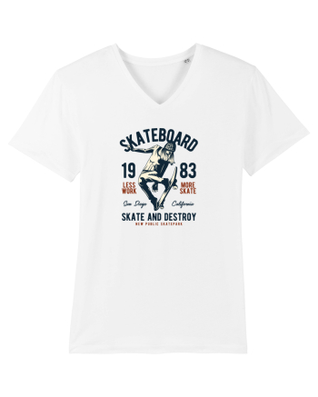Skateboard Skate and Destroy White