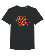 Patriot Romania  Tricou mânecă scurtă guler larg Bărbat Skater