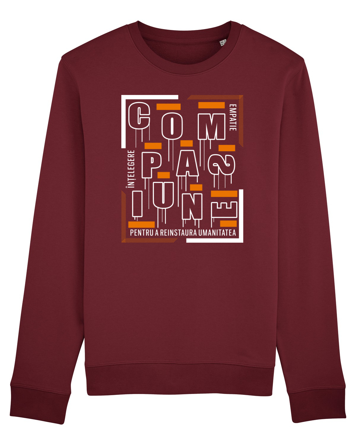 Bluză mânecă lungă Unisex Rise Burgundy