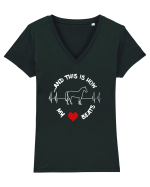 HORSE Tricou mânecă scurtă guler V Damă Evoker