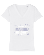 MARINE BIOLOGIST Tricou mânecă scurtă guler V Damă Evoker