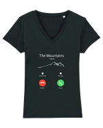 MOUNTAIN CALLING Tricou mânecă scurtă guler V Damă Evoker