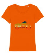 Pentru Motociclisti Tricou mânecă scurtă guler larg fitted Damă Expresser
