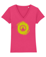 Lemon yoga Tricou mânecă scurtă guler V Damă Evoker