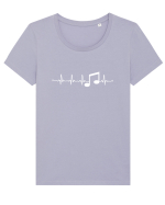 MUSIC Tricou mânecă scurtă guler larg fitted Damă Expresser