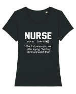 NURSE Tricou mânecă scurtă guler larg fitted Damă Expresser