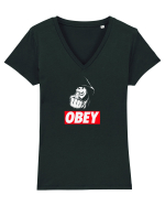 obey Tricou mânecă scurtă guler V Damă Evoker