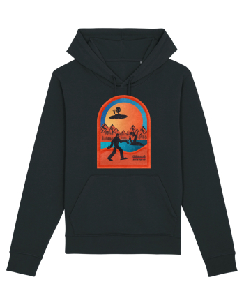 Retro Bigfoot, Alien And Loch Ness Monster Black