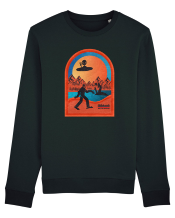 Retro Bigfoot, Alien And Loch Ness Monster Black