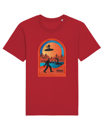 Retro Bigfoot, Alien And Loch Ness Monster Red
