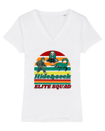 Retro Bigfoot, Alien And Loch Ness Monster Tricou mânecă scurtă guler V Damă Evoker