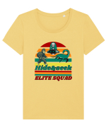 Retro Bigfoot, Alien And Loch Ness Monster Tricou mânecă scurtă guler larg fitted Damă Expresser