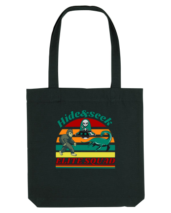 Retro Bigfoot, Alien And Loch Ness Monster Black