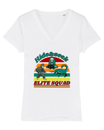 Retro Bigfoot, Alien And Loch Ness Monster White