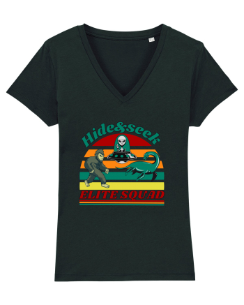 Retro Bigfoot, Alien And Loch Ness Monster Black