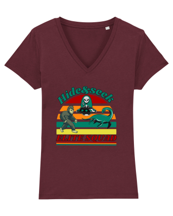 Retro Bigfoot, Alien And Loch Ness Monster Burgundy