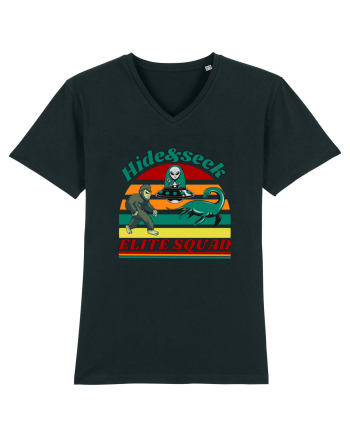 Retro Bigfoot, Alien And Loch Ness Monster Black