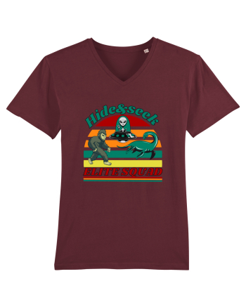 Retro Bigfoot, Alien And Loch Ness Monster Burgundy