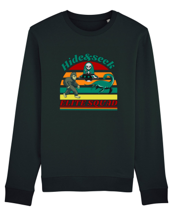 Retro Bigfoot, Alien And Loch Ness Monster Black