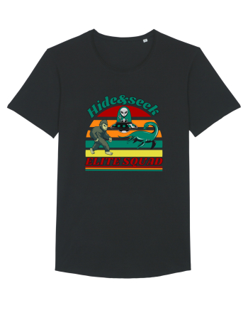 Retro Bigfoot, Alien And Loch Ness Monster Black