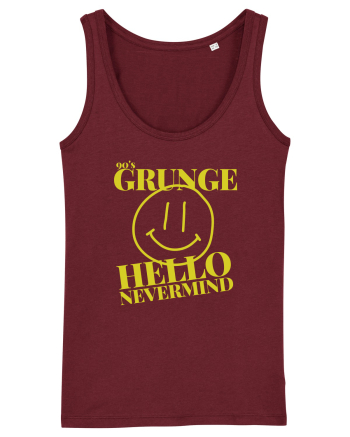 Hello Nevermind 90'S Grunge Burgundy