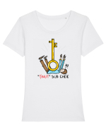 Ținut sub cheie Tricou mânecă scurtă guler larg fitted Damă Expresser