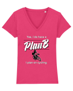 CYCLING Tricou mânecă scurtă guler V Damă Evoker