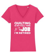 QUILTING Tricou mânecă scurtă guler V Damă Evoker