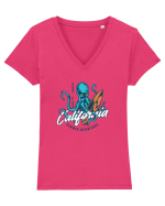 Surf Club California Tricou mânecă scurtă guler V Damă Evoker